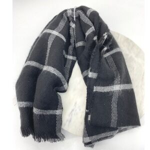 Sole Society Black Multi Plaid Scarf‎ NWT